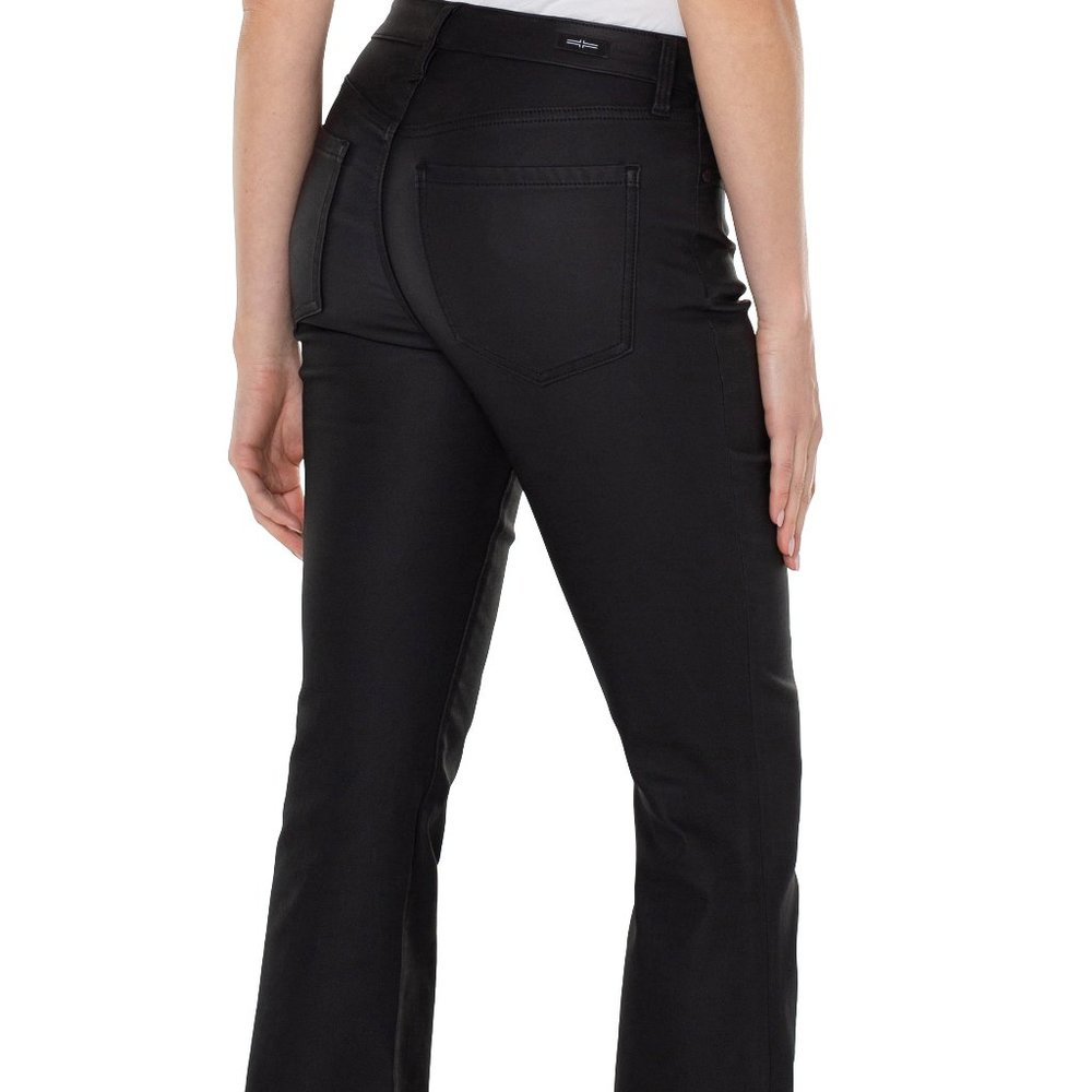 NWT Liverpool Hannah Coated Crop Flare Jeans In Black - Picture 5 of 7